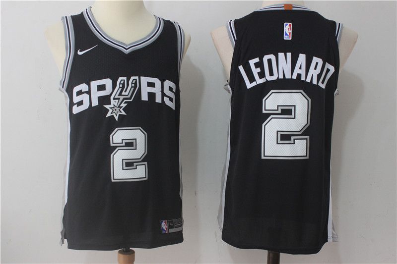 2017 Men San Antonio Spurs #2 Leonard Black Nike NBA Jersey